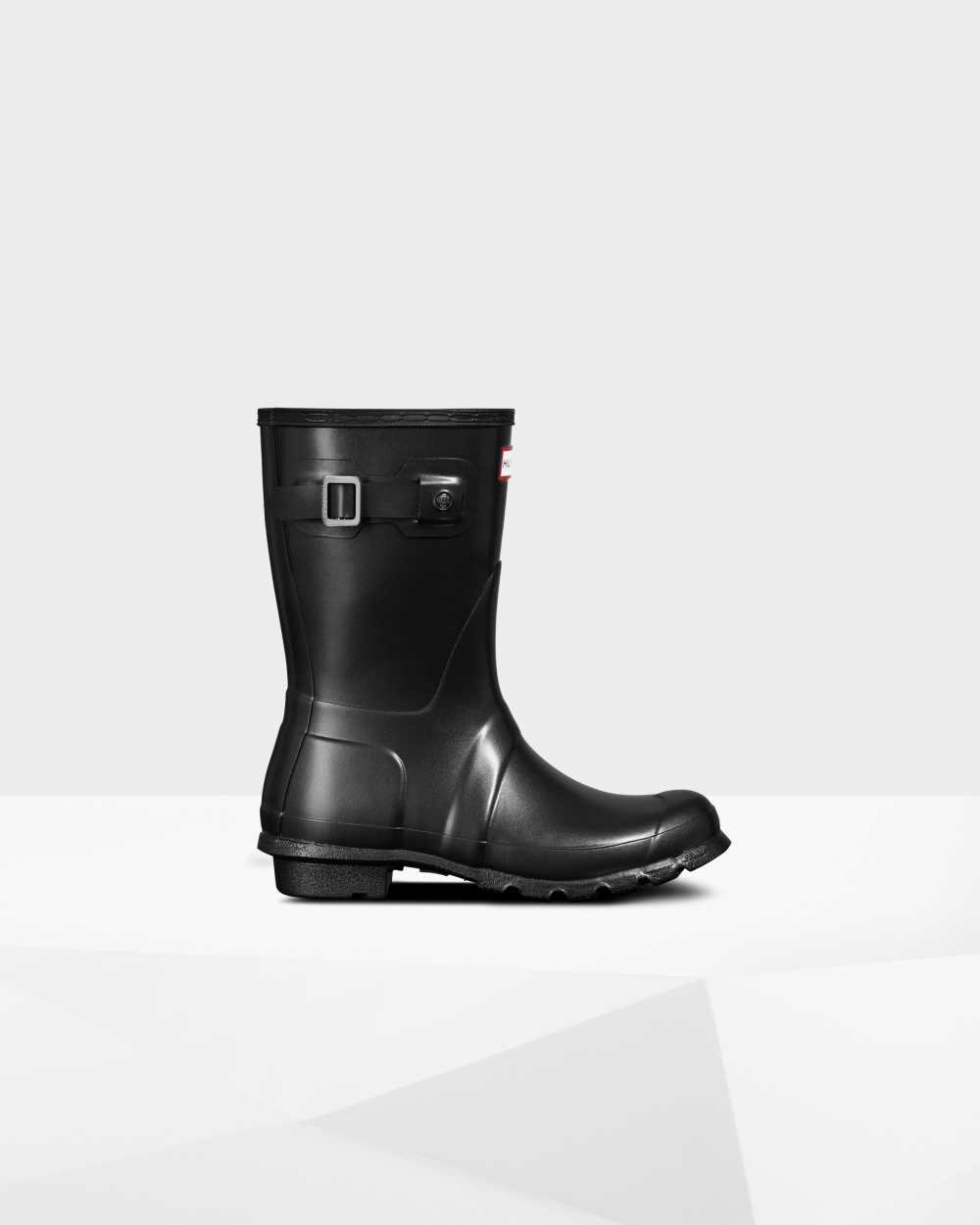 Womens Hunter Original Pearlized Short Mid-Calf Rain Boots Black | ZXDQPN-287